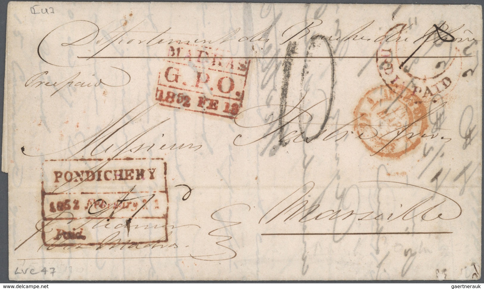 Indien - Vorphilatelie: 1807-1860 Ca.- HANDSTRUCK COVERS: Collection Of 49 Stampless Covers, Many Wr - ...-1852 Prephilately