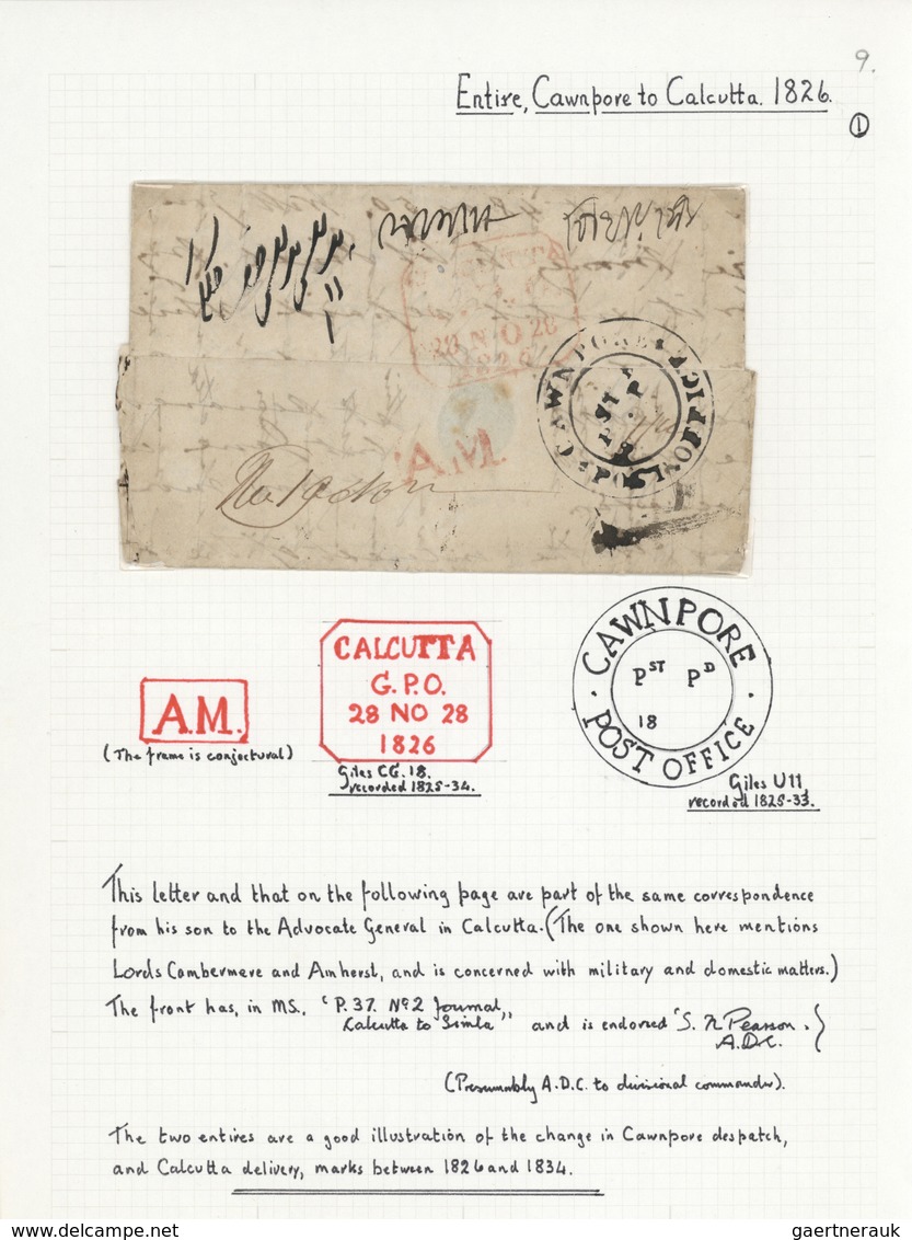 Indien - Vorphilatelie: 1807-1860 Ca.- HANDSTRUCK COVERS: Collection Of 49 Stampless Covers, Many Wr - ...-1852 Prephilately