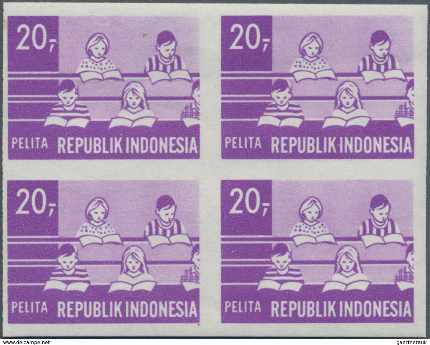 Indonesien: 1960s/1970s, U/m Assortment Of Apprx. 460 BLOCKS OF FOUR Showing Varieties Like Misperfo - Indonesia