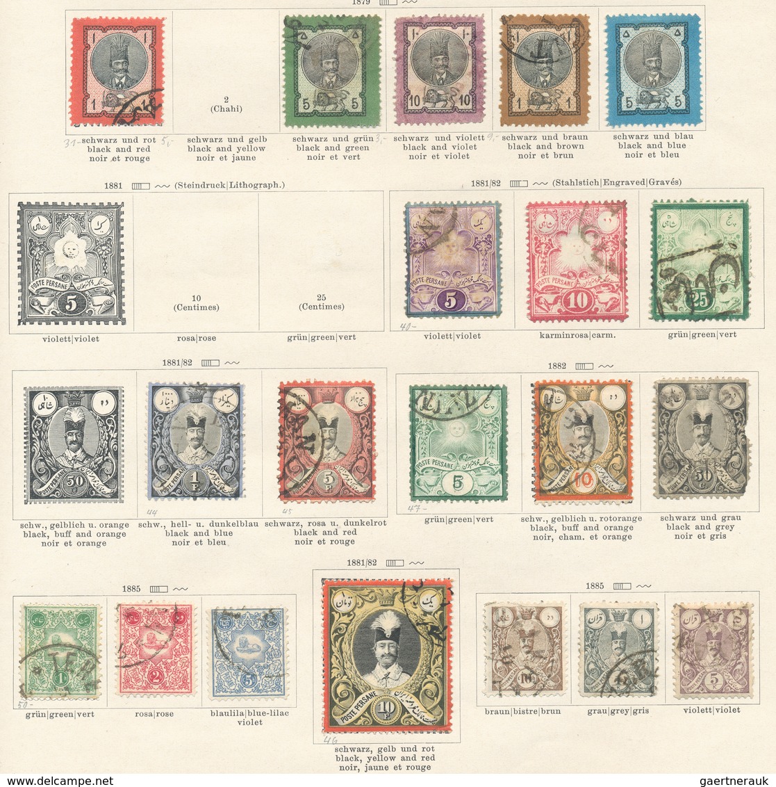 Iran: 1876/1912, Mainly Used Collection On Ancient Schaubek Pages, Well Collected Throughout Up To H - Iran