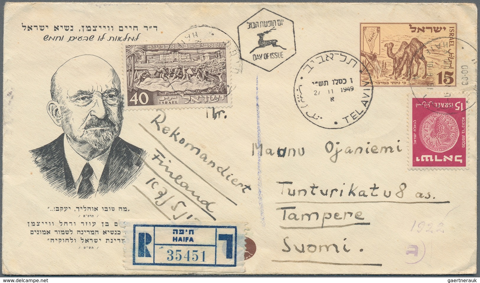 Israel: 1948/1970 (ca.), Accumulation Of Apprx. 230 Covers/cards, Comprising Commercial And Philatel - Covers & Documents