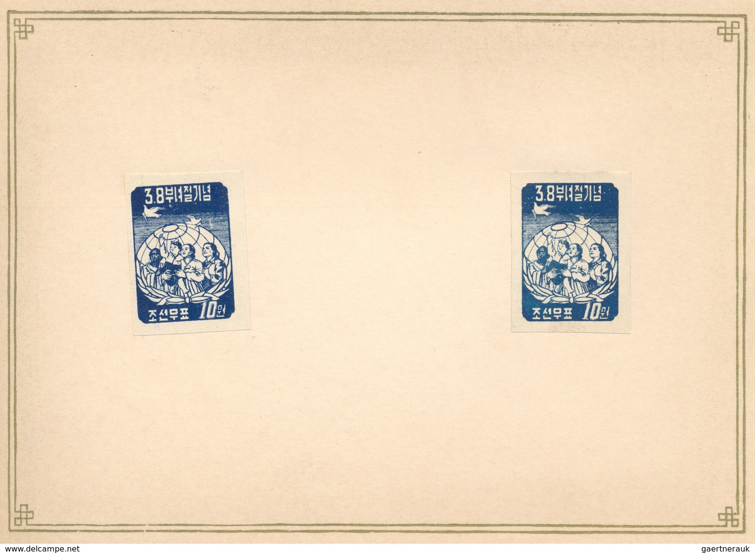 Korea-Nord: 1948/55, three presentation books with 1st printings only, issued without gum: golden ti