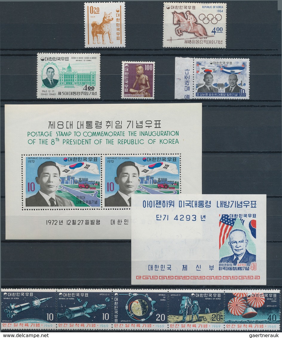 Korea-Süd: 1946/88, Collection Mint And Used In Two Stockbooks, With 101 (ca.) Mint And 69 (ca.) Use - Korea (Süd-)