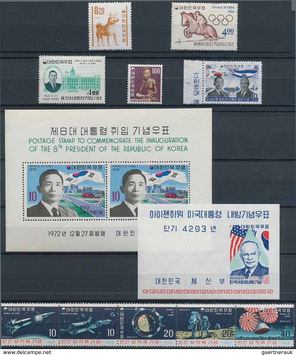 Korea-Süd: 1946/88, Collection Mint And Used In Two Stockbooks, With 101 (ca.) Mint And 69 (ca.) Use - Korea, South