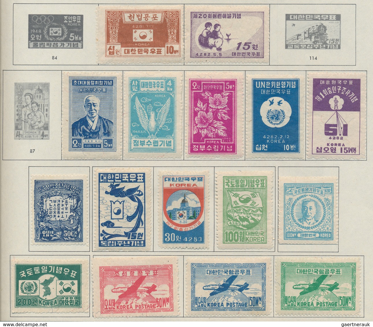 Korea-Süd: 1948/65, Collection Unused Mounted Mint (resp. NG) And Some Used On Minkus Pages Inc.  19 - Korea (Süd-)