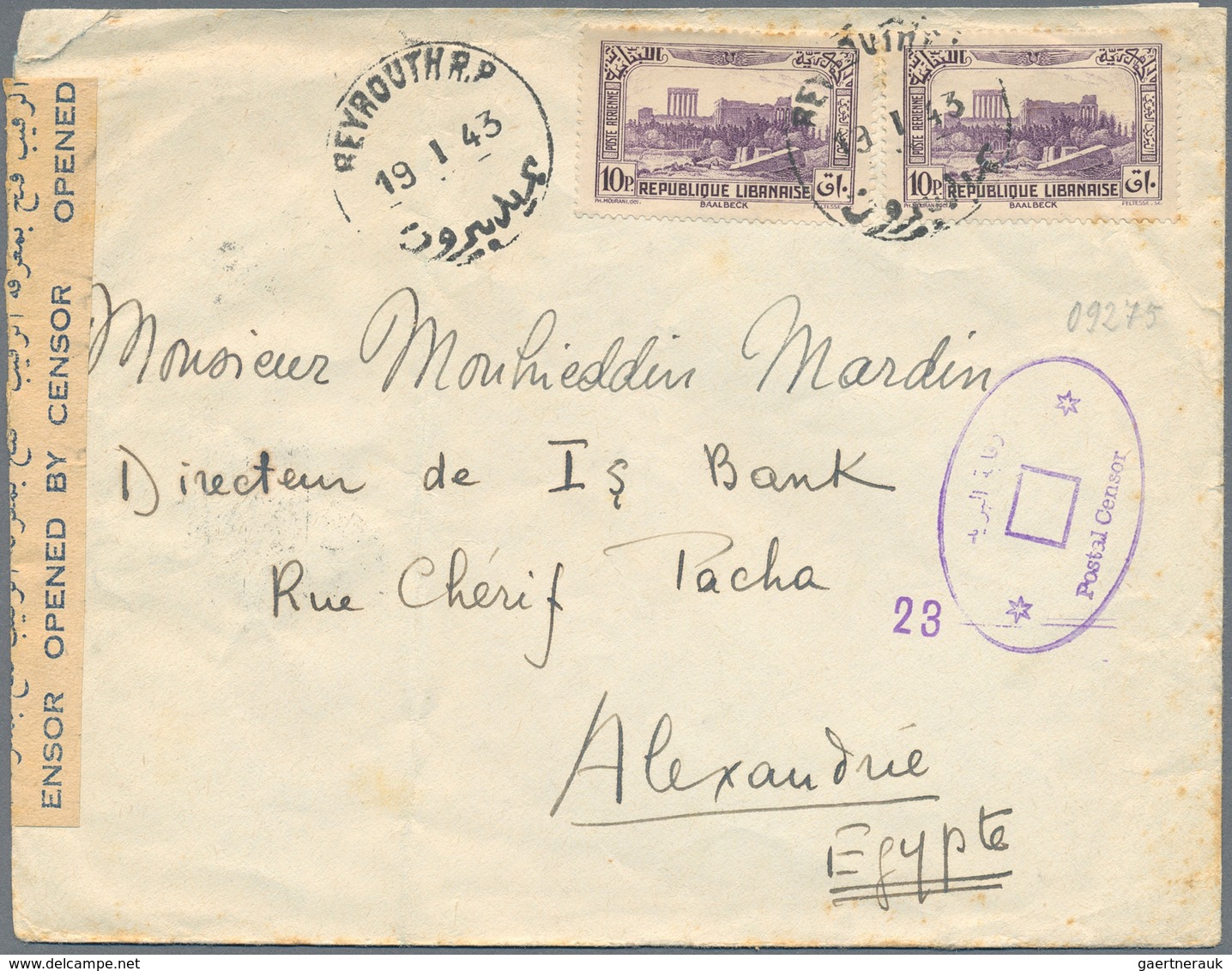 Libanon: 1921/59 (ca.), Lot Of Covers (22), Stationery (5) Inc. FDC 1938 France-Lebanon Air S/s. Als - Lebanon