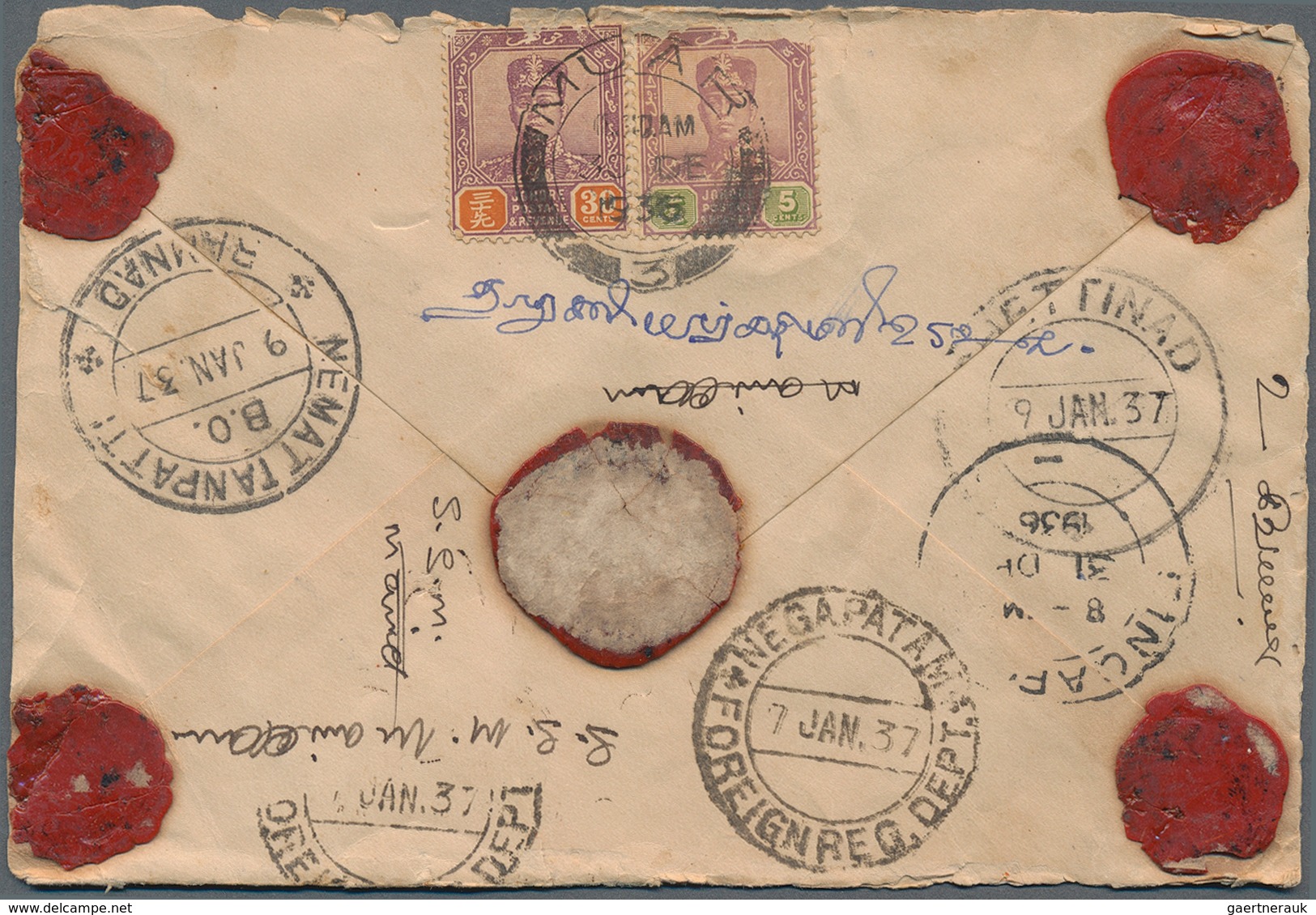 Malaiische Staaten - Johor: 1920's-1970's Ca.: About 250 Covers From Various Johore P.O.'s, With A L - Johore