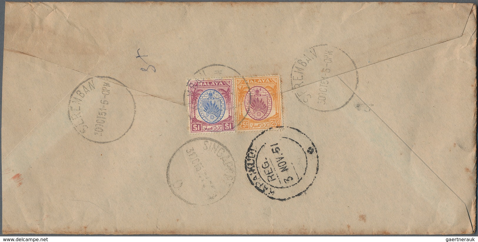 Malaiische Staaten - Negri Sembilan: 1910's-1960's ca.: More than 320 covers from various P.O.'s in