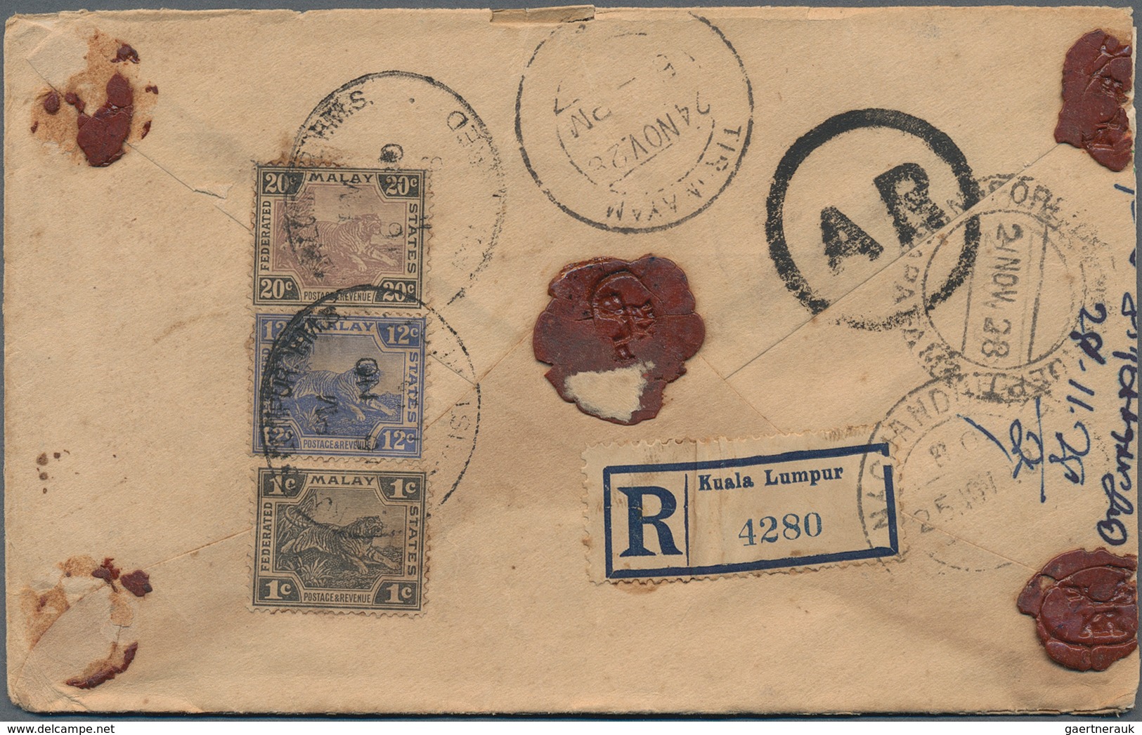 Malaiische Staaten - Selangor: 1900's-1950's Ca.: About 570 Covers And Few Postal Stationery Registe - Selangor