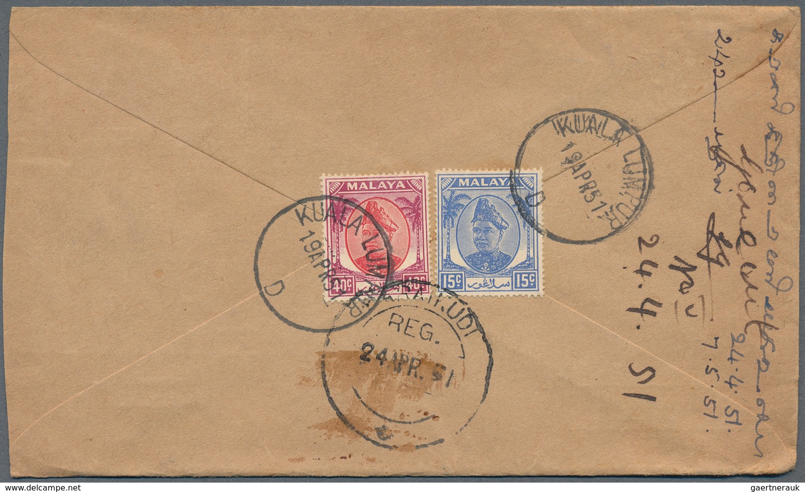 Malaiische Staaten - Selangor: 1900's-1950's Ca.: About 570 Covers And Few Postal Stationery Registe - Selangor