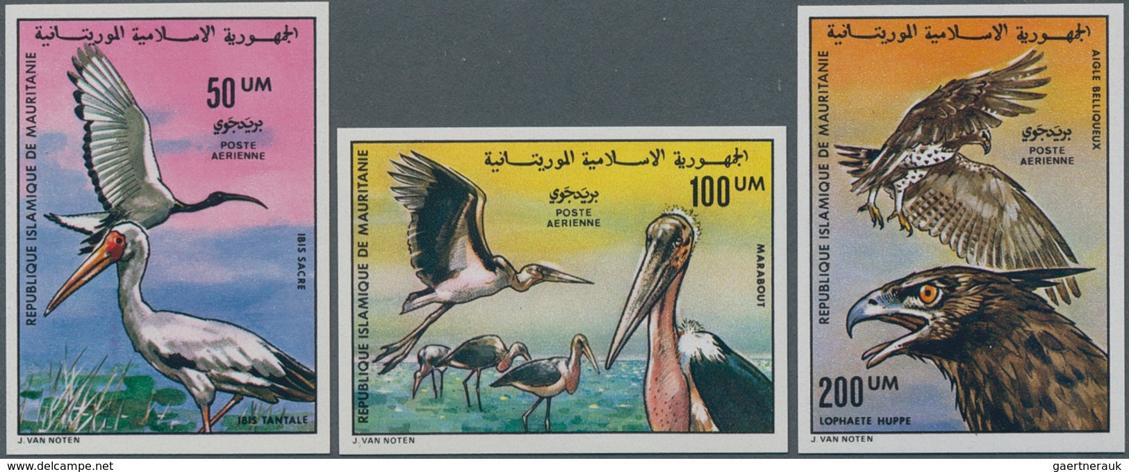 Mauretanien: 1976;1985, Lot Of 590 IMPERFORATE Stamps BIRDS MNH: Mi. No. 547/549 And 738/739, Also I - Mauritania (1960-...)