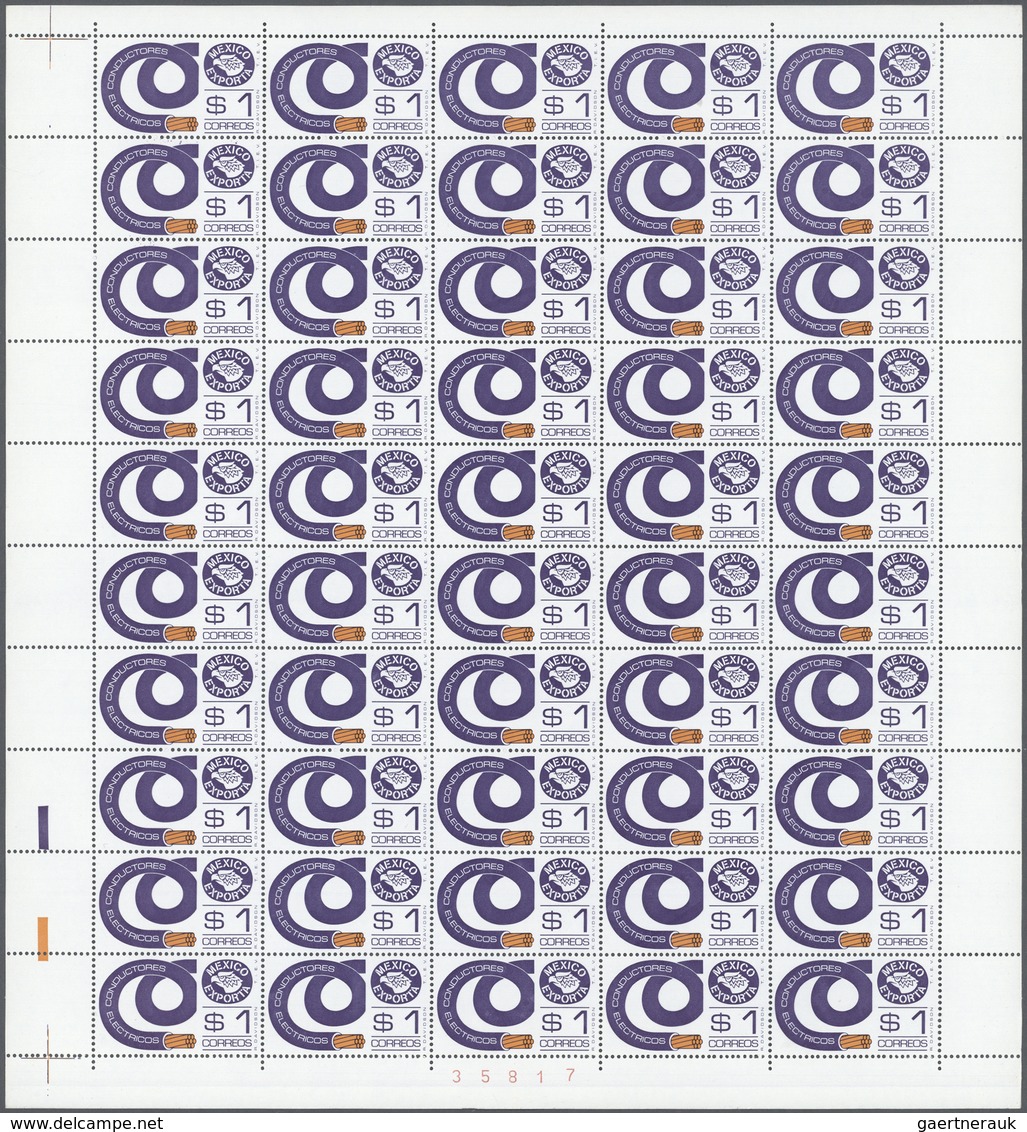 Mexiko: 1975/1987, EXPORTA LOT. Large group of different Exporta issues. All complete sheets. Postag