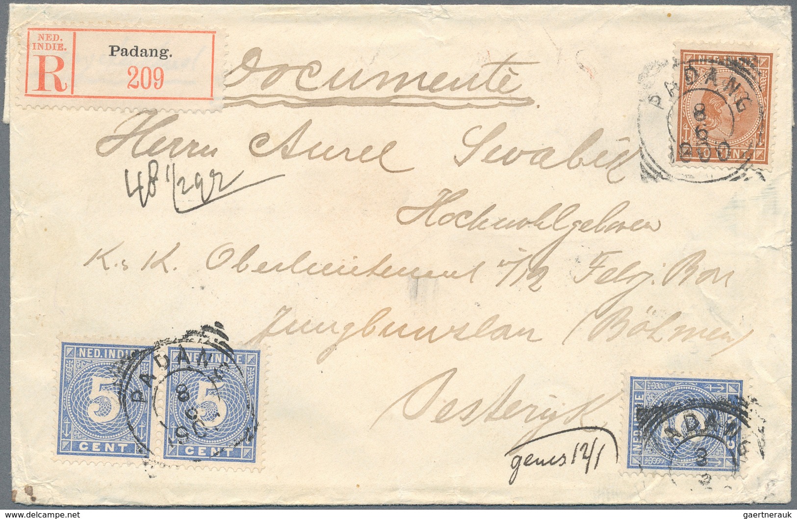 Niederländisch-Indien: 1893/1942, Covers (34 Inc. Many By Air) And Used Ppc (2). Inc. Puntstempel "2 - Indes Néerlandaises