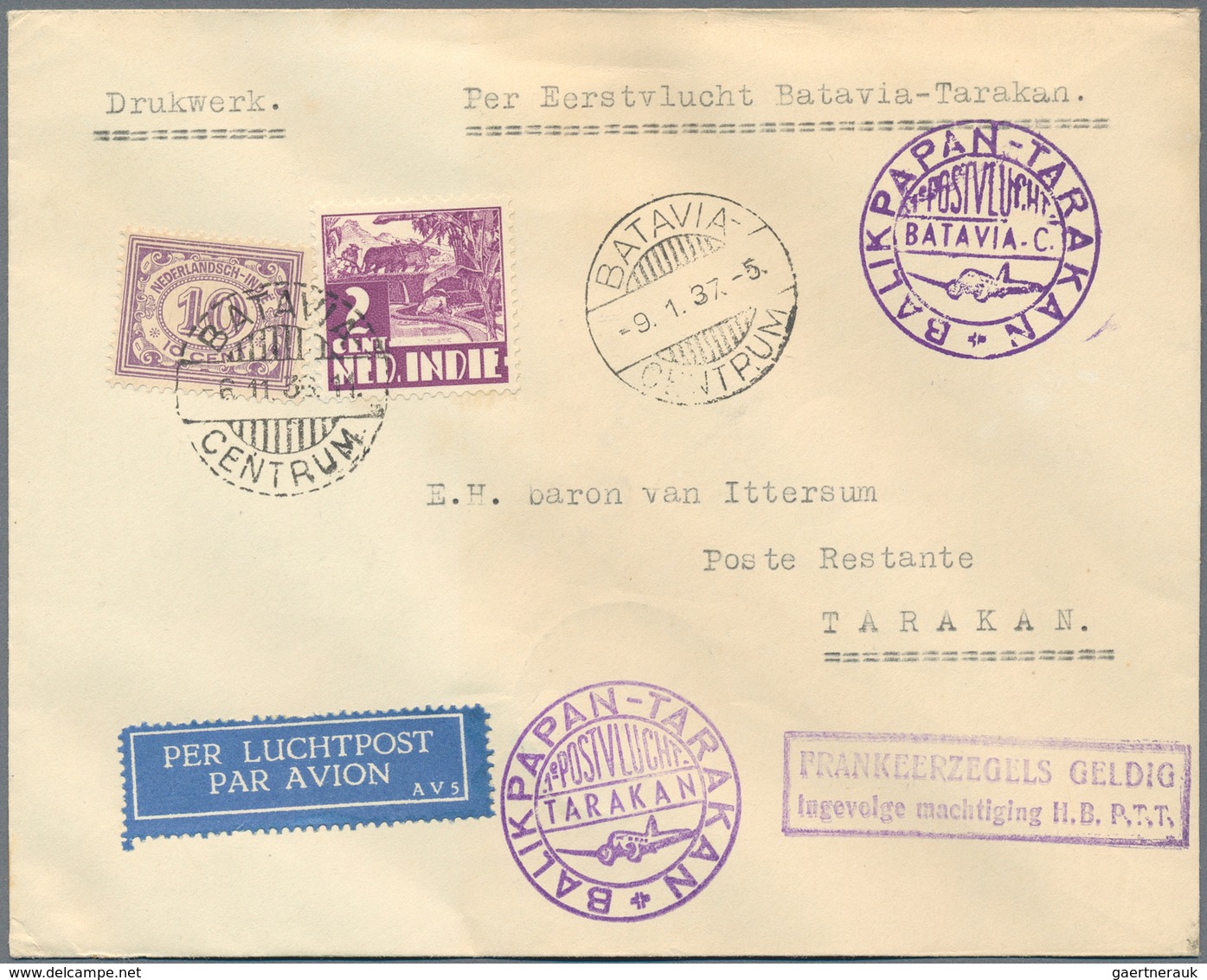 Niederländisch-Indien: 1893/1942, Covers (34 Inc. Many By Air) And Used Ppc (2). Inc. Puntstempel "2 - Netherlands Indies