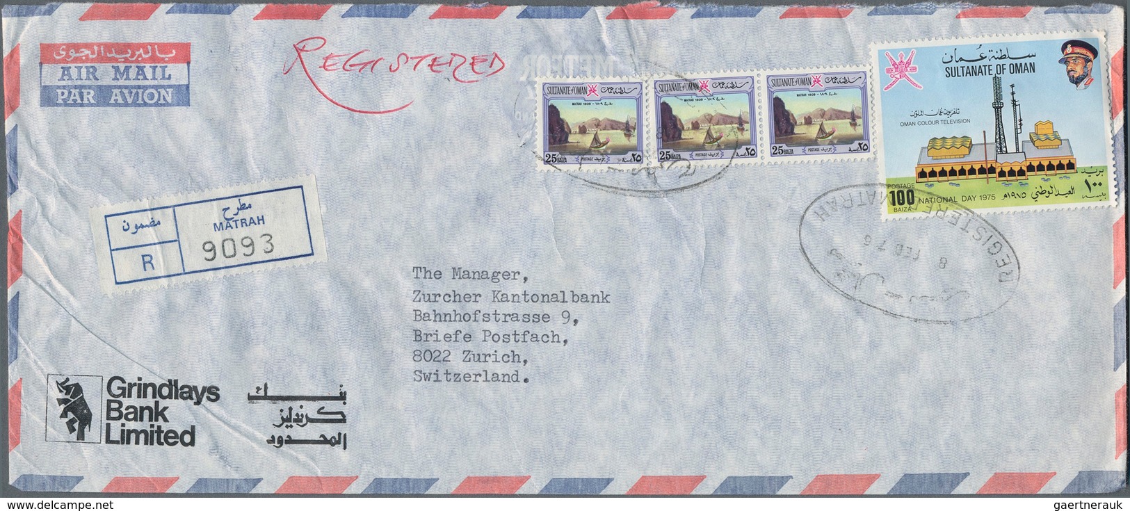 Oman: 1957/80 (ca.), Covers (16 Inc. One Ppc), FDC (2 Inc. 1953 QEII Coronation), Mint Airletters (6 - Oman