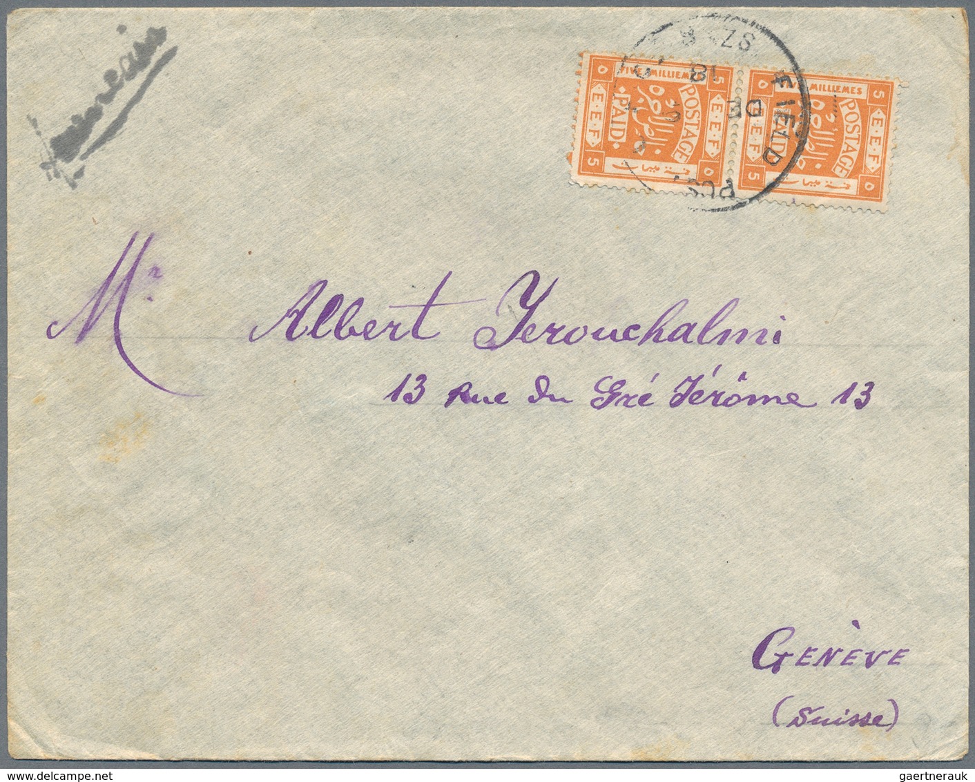 Palästina: 1916/22, FPO 34 On 1916 Front Cover Resp.FPO D60 On Aug. 1918 Card From Tulkarem (Proud 2 - Palästina