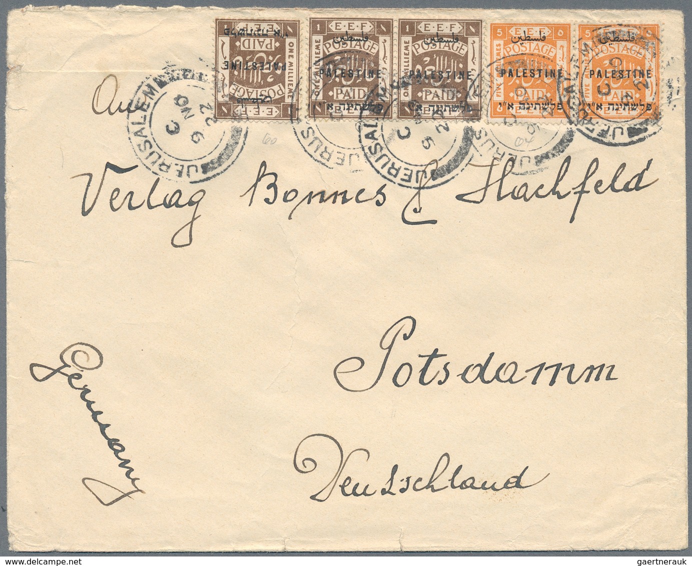 Palästina: 1916/22, FPO 34 On 1916 Front Cover Resp.FPO D60 On Aug. 1918 Card From Tulkarem (Proud 2 - Palestine