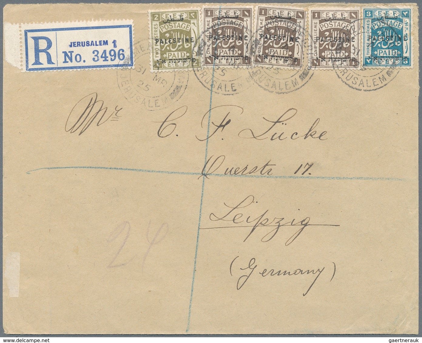 Palästina: 1916/22, FPO 34 on 1916 front cover resp.FPO D60 on Aug. 1918 card from Tulkarem (Proud 2