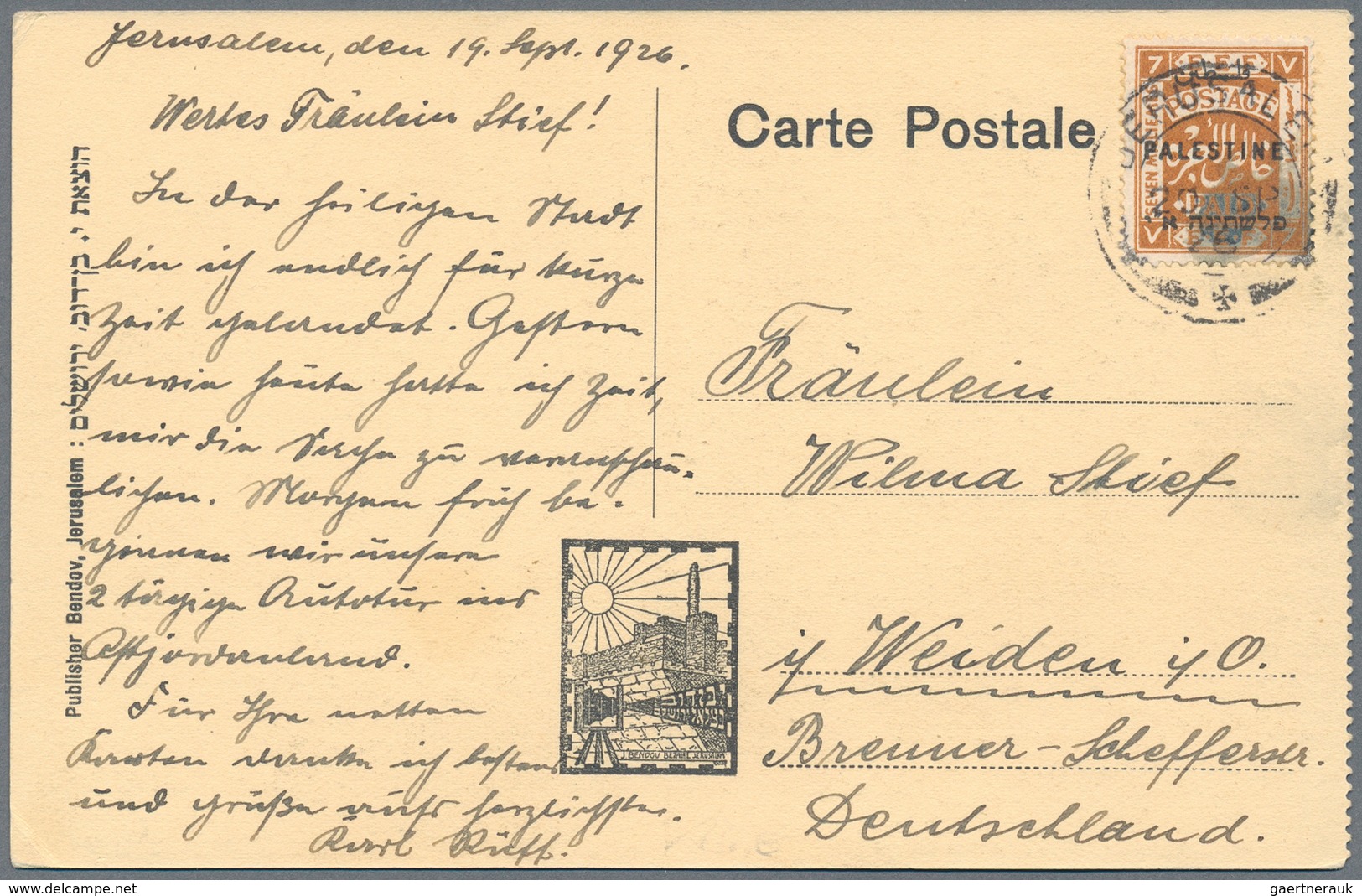 Palästina: 1916/22, FPO 34 on 1916 front cover resp.FPO D60 on Aug. 1918 card from Tulkarem (Proud 2