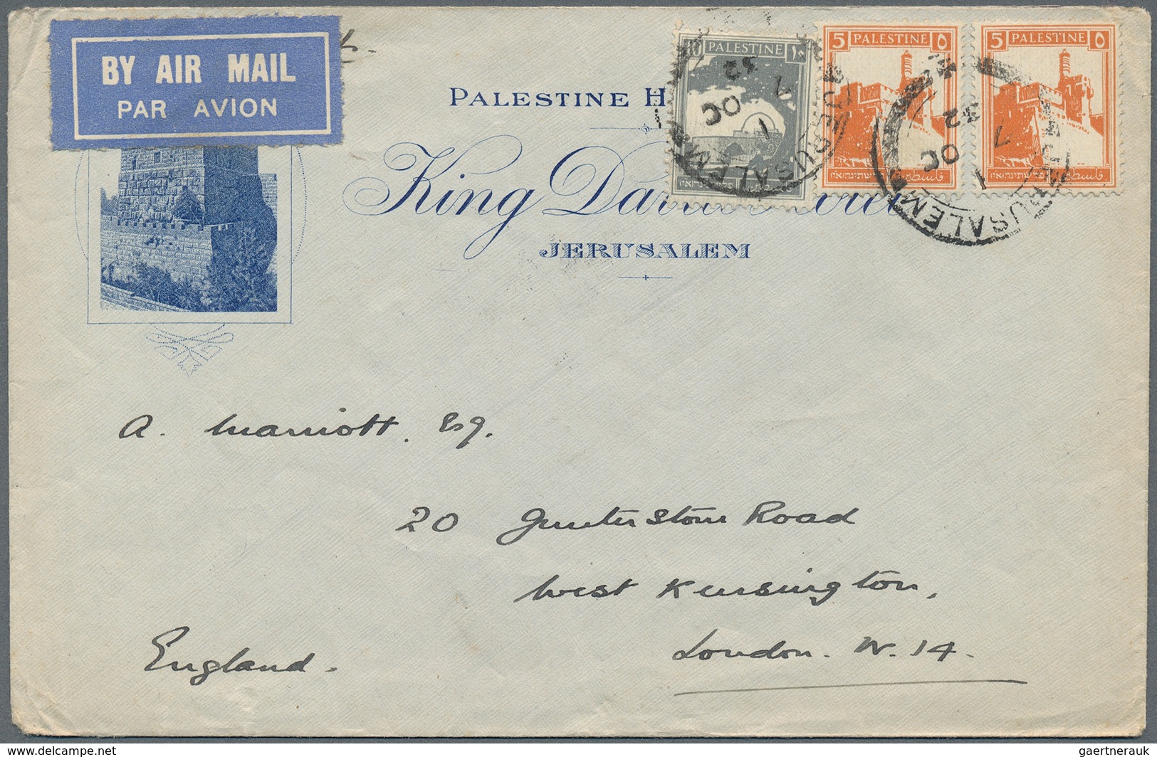 Palästina: 1927/42, Mandate Issues On Cover (54 Inc. Air, Registration, Censorship) Or Card (10 Inc. - Palestine