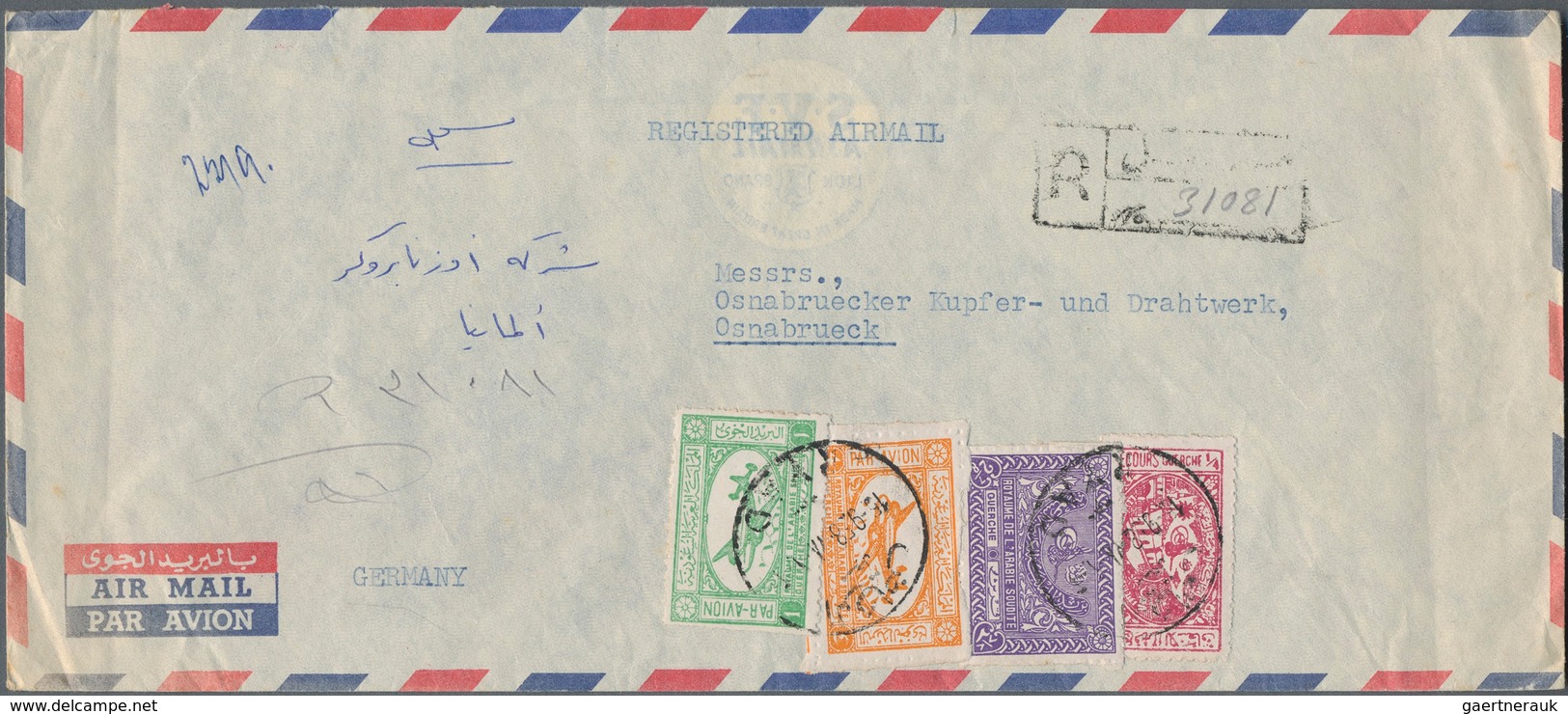 Saudi-Arabien: 1928/79 (ca.), covers (85) mostly airmails to US or Germany inc. attractive pictorial