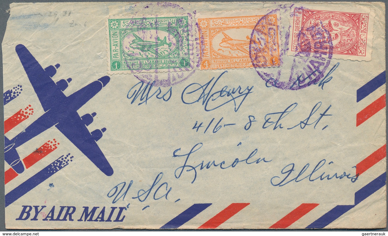 Saudi-Arabien: 1928/79 (ca.), covers (85) mostly airmails to US or Germany inc. attractive pictorial