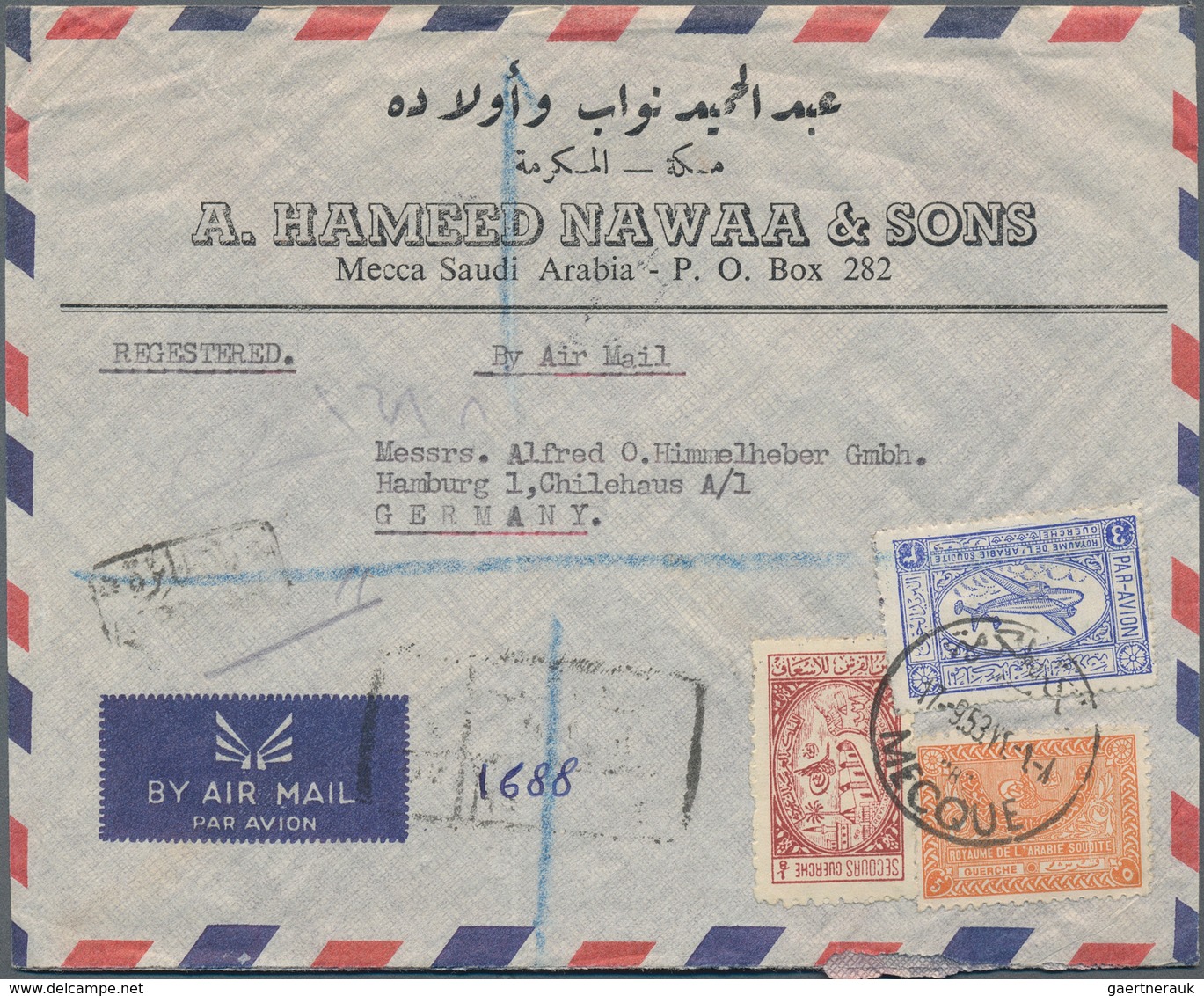 Saudi-Arabien: 1928/79 (ca.), covers (85) mostly airmails to US or Germany inc. attractive pictorial