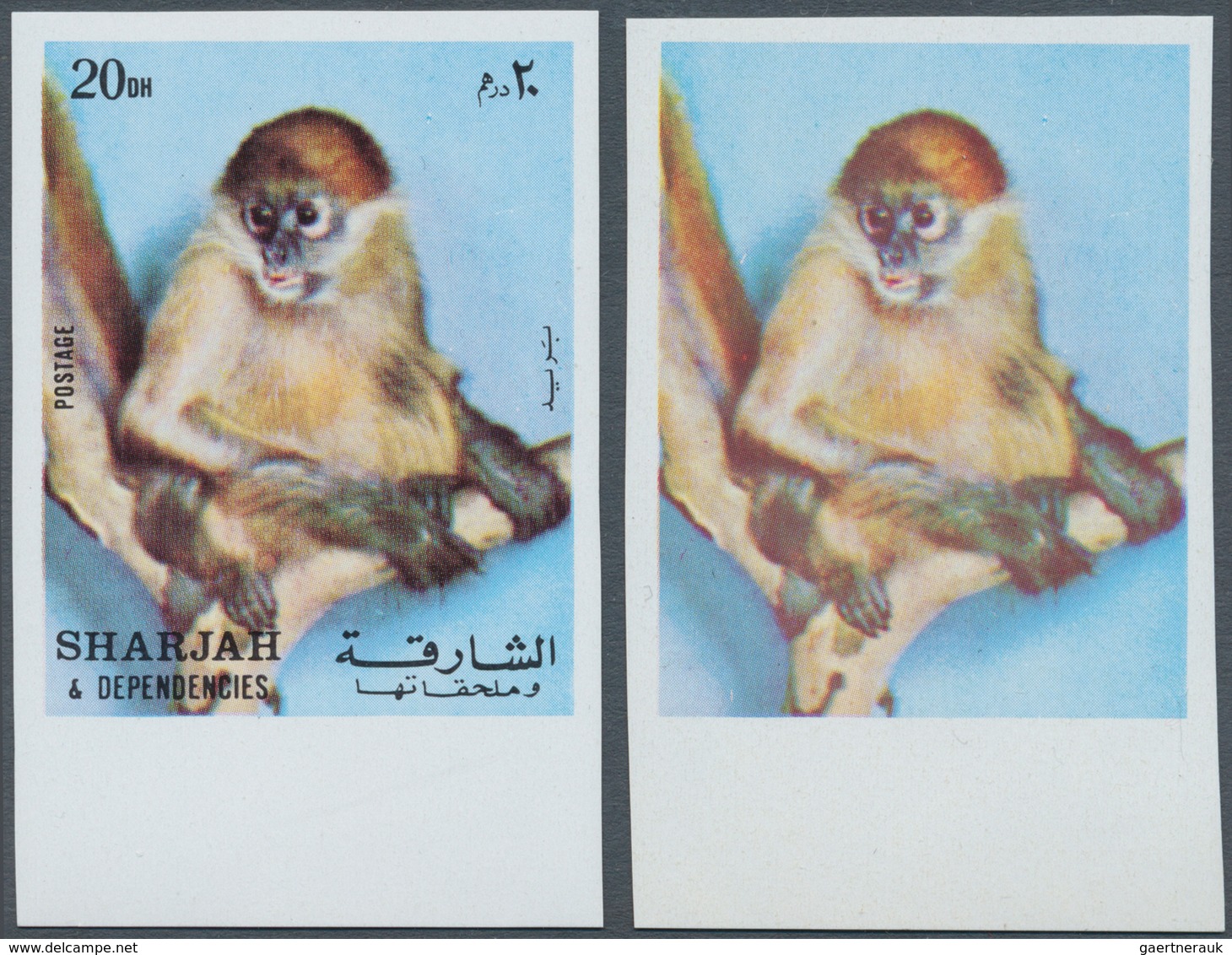 Schardscha / Sharjah: 1972, Monkeys, 20, 25, 75 Dh. And 1 R., 4 Values (Mi. # 1012/1015), Each Imper - Schardscha