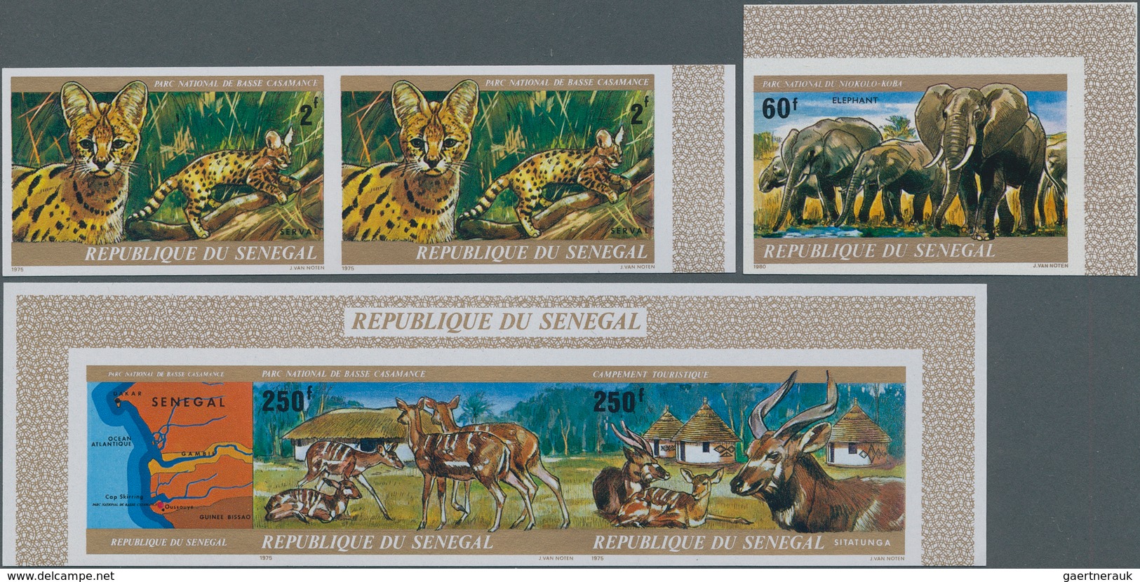 Senegal: 1972/1980, Lot Of 1741 IMPERFORATE (instead Of Perforate) Stamps And Souvenir Sheets MNH, S - Senegal (1960-...)