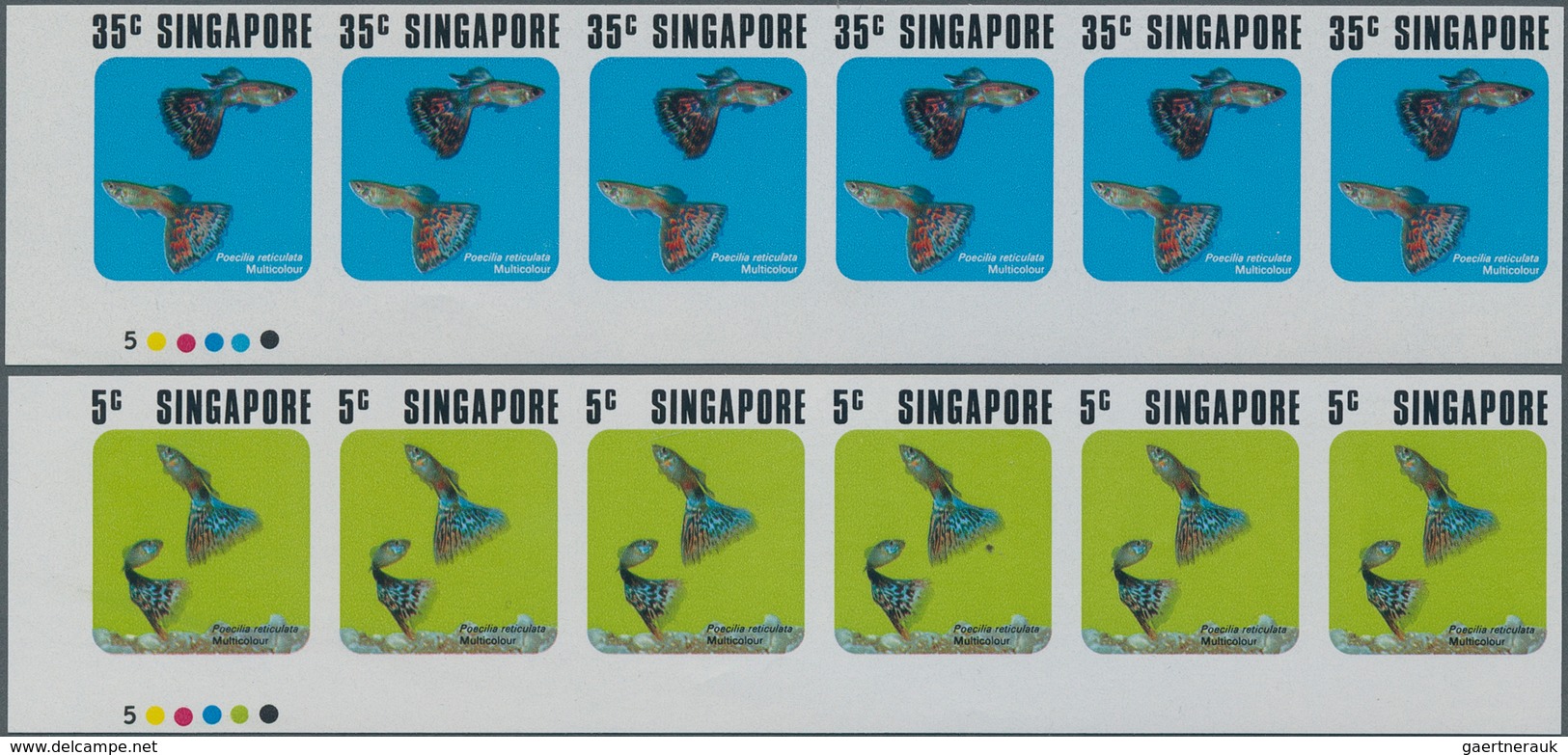 Singapur: 1973/1975, Lot Of 5224 IMPERFORATE (instead Of Perforate) Stamps And Souvenir Sheets MNH, - Singapore (...-1959)