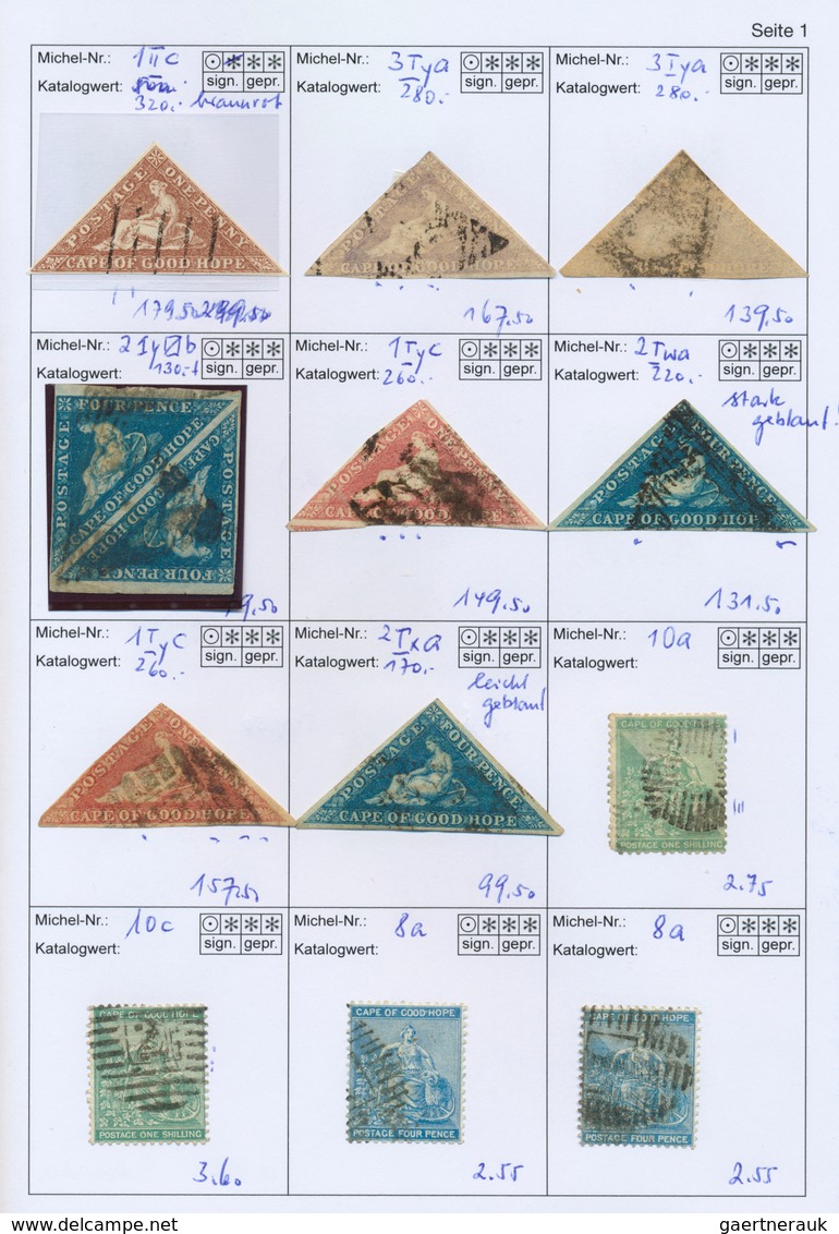 Kap Der Guten Hoffnung: 1860-1900, Selection Booklet With Eight Triangle Classic Issues And One Pair - Cape Of Good Hope (1853-1904)