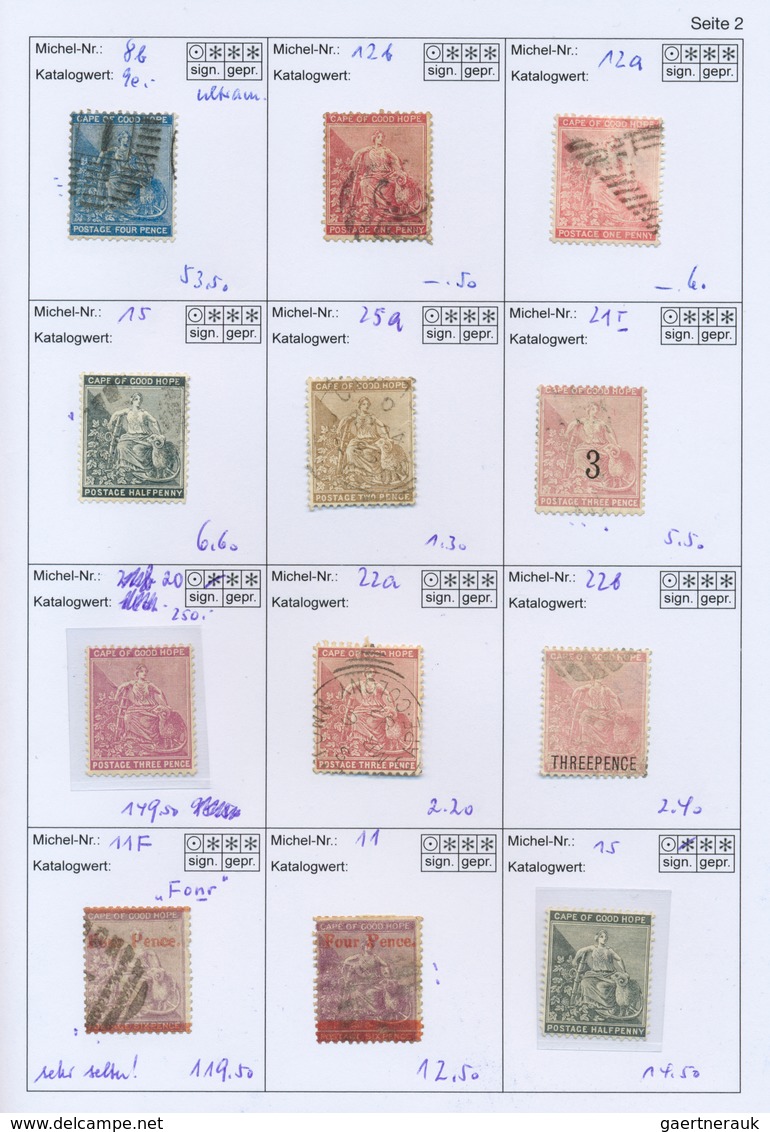 Kap Der Guten Hoffnung: 1860-1900, Selection Booklet With Eight Triangle Classic Issues And One Pair - Cap De Bonne Espérance (1853-1904)