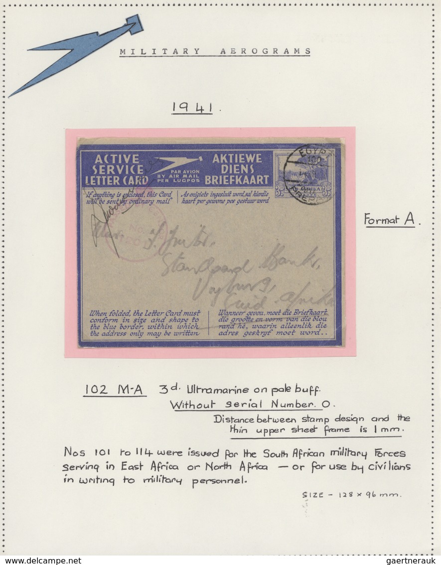 Südafrika - Ganzsachen: 1941/1977 - AEROGRAMMES: Collection Of 87 Air Letters, Written Up On Pages, - Other & Unclassified