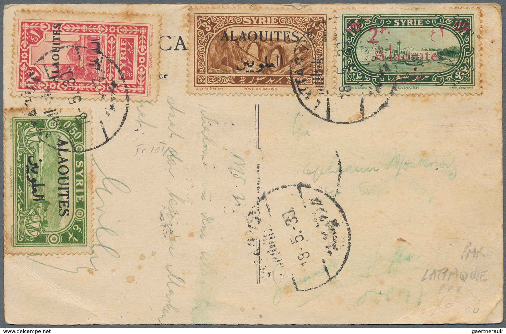 Syrien: 1892/1979 (ca.), covers (140) or used ppc (10) to foreign and mostly to Switzerland, Germany