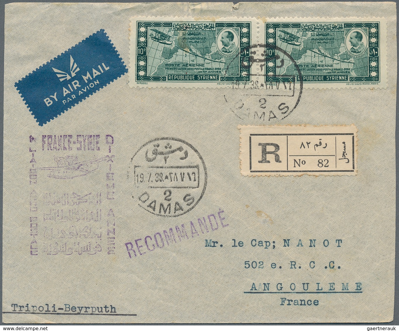 Syrien: 1892/1979 (ca.), covers (140) or used ppc (10) to foreign and mostly to Switzerland, Germany