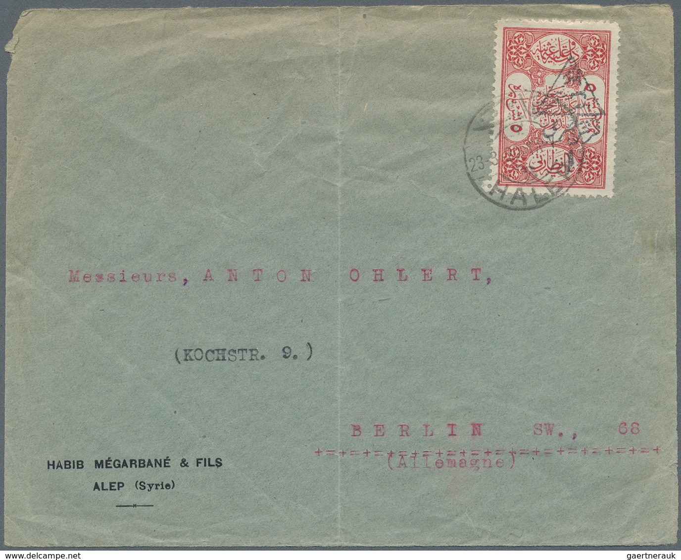 Syrien: 1892/1979 (ca.), covers (140) or used ppc (10) to foreign and mostly to Switzerland, Germany