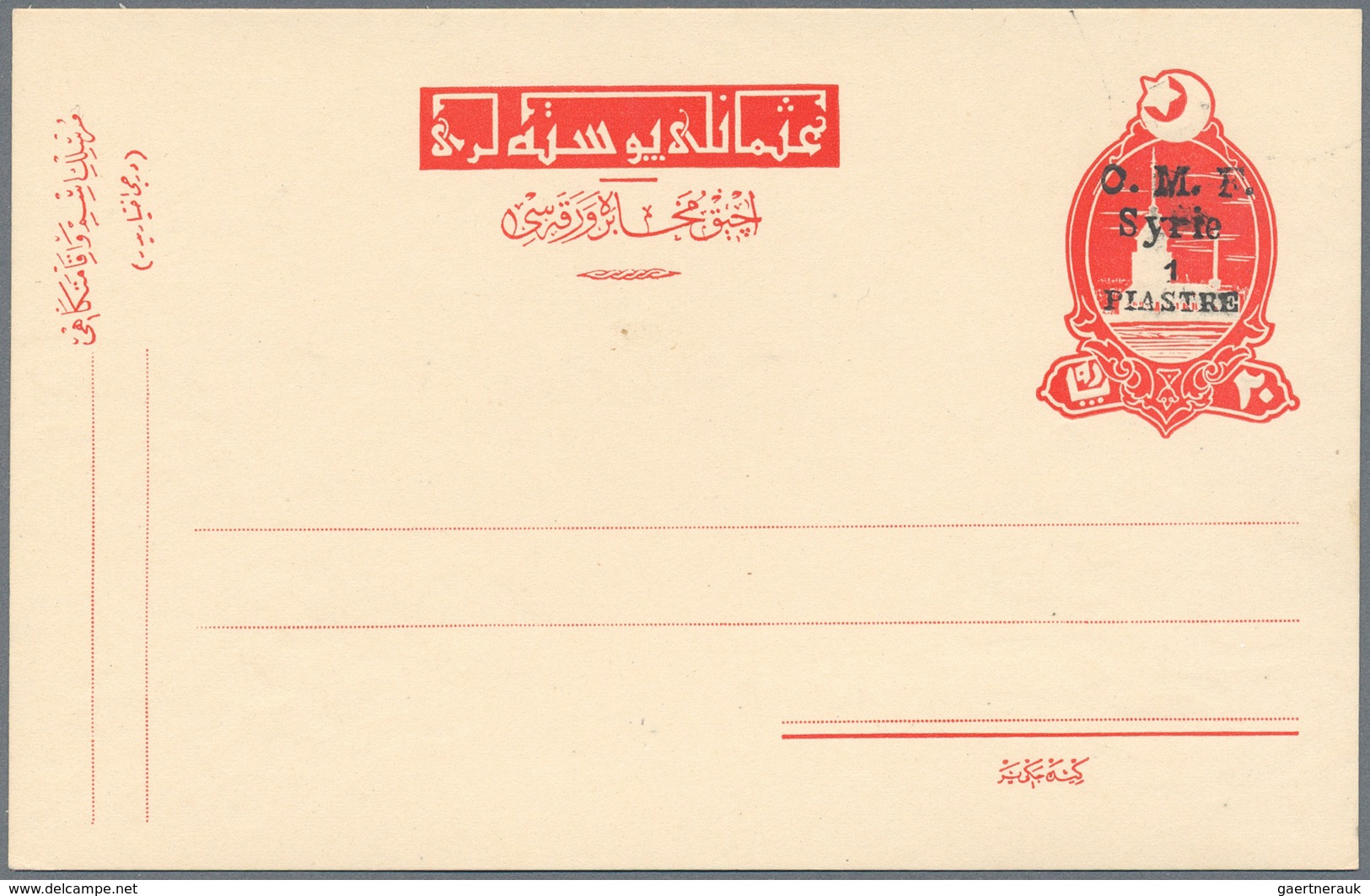 Syrien: 1917/74, Collection Of Stationery, Total 40 Items: Mint (29) Inc. O.M.F. (9), Alexandrette ( - Syria
