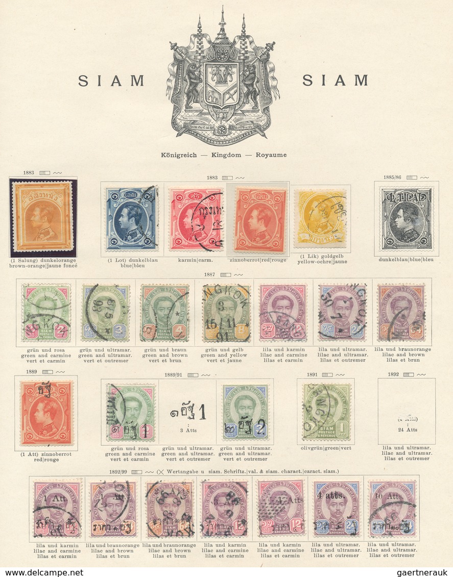 Thailand: 1883/1920, Used And Mint Collection On Ancient Schaubek Pages, Well Collected From 1st Iss - Thailand