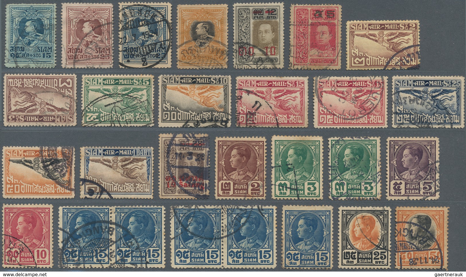 Thailand: 1883/1940 (ca.), chiefly used assortment of apprx. 550 stamps on stockcards, incl. SG no.