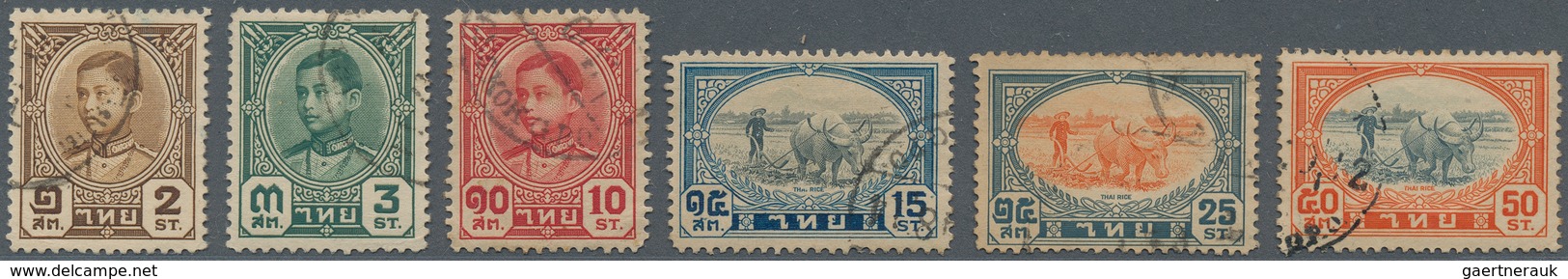 Thailand: 1883/1940 (ca.), chiefly used assortment of apprx. 550 stamps on stockcards, incl. SG no.