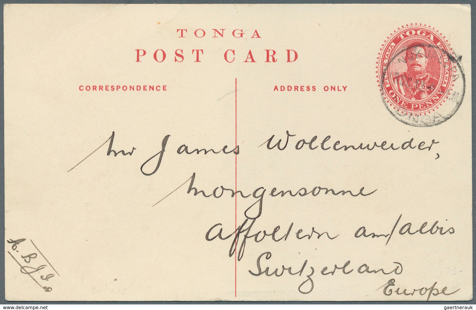 Tonga: 1906/1944, Lot Of Three Covers And Two Used Stationery Cards, Only Better Items (single Lots) - Tonga (...-1970)