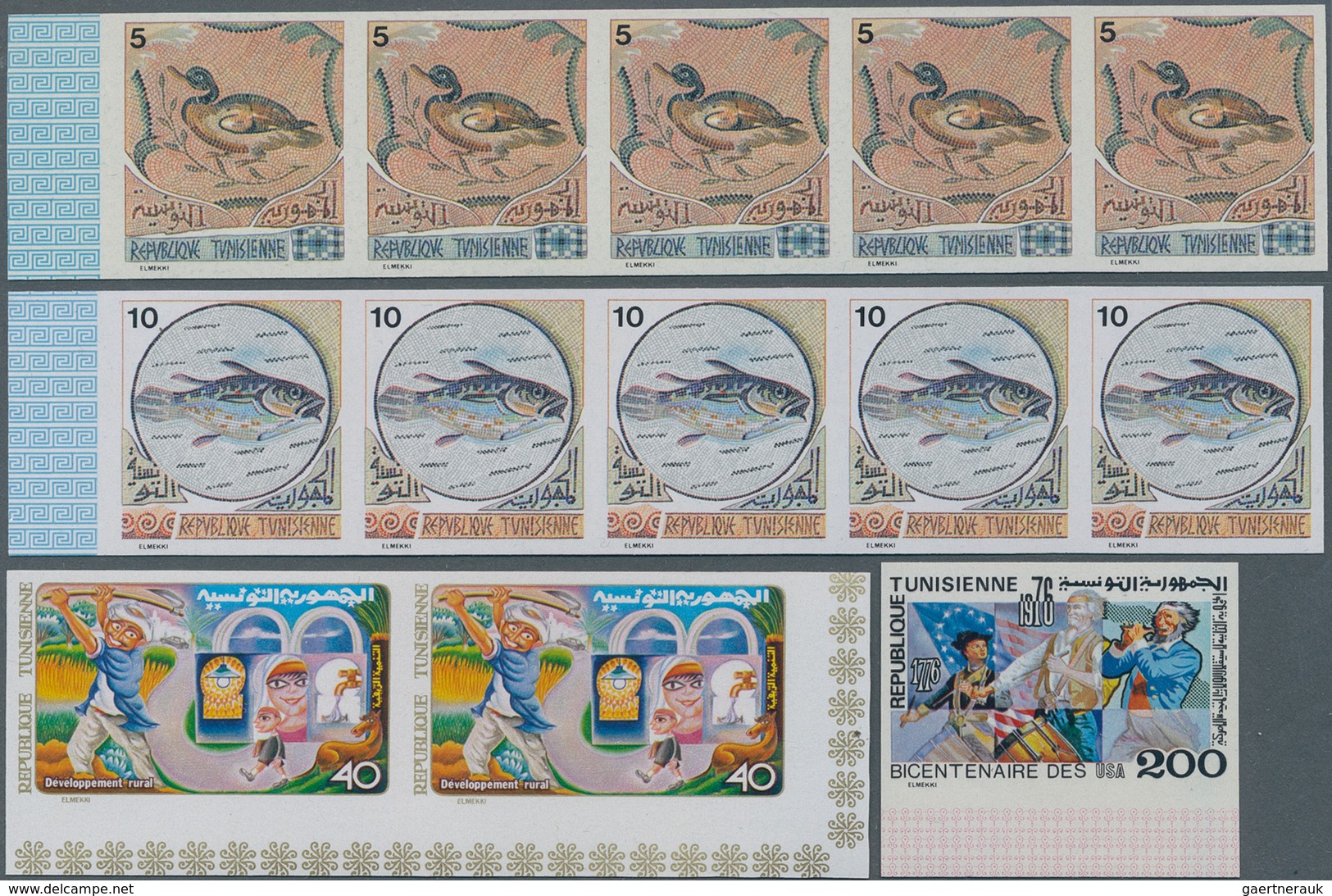 Tunesien: 1973/1985, Lot Of 14.735 IMPERFORATE (instead Of Perforate) Stamps And Souvenir Sheets MNH - Tunisia