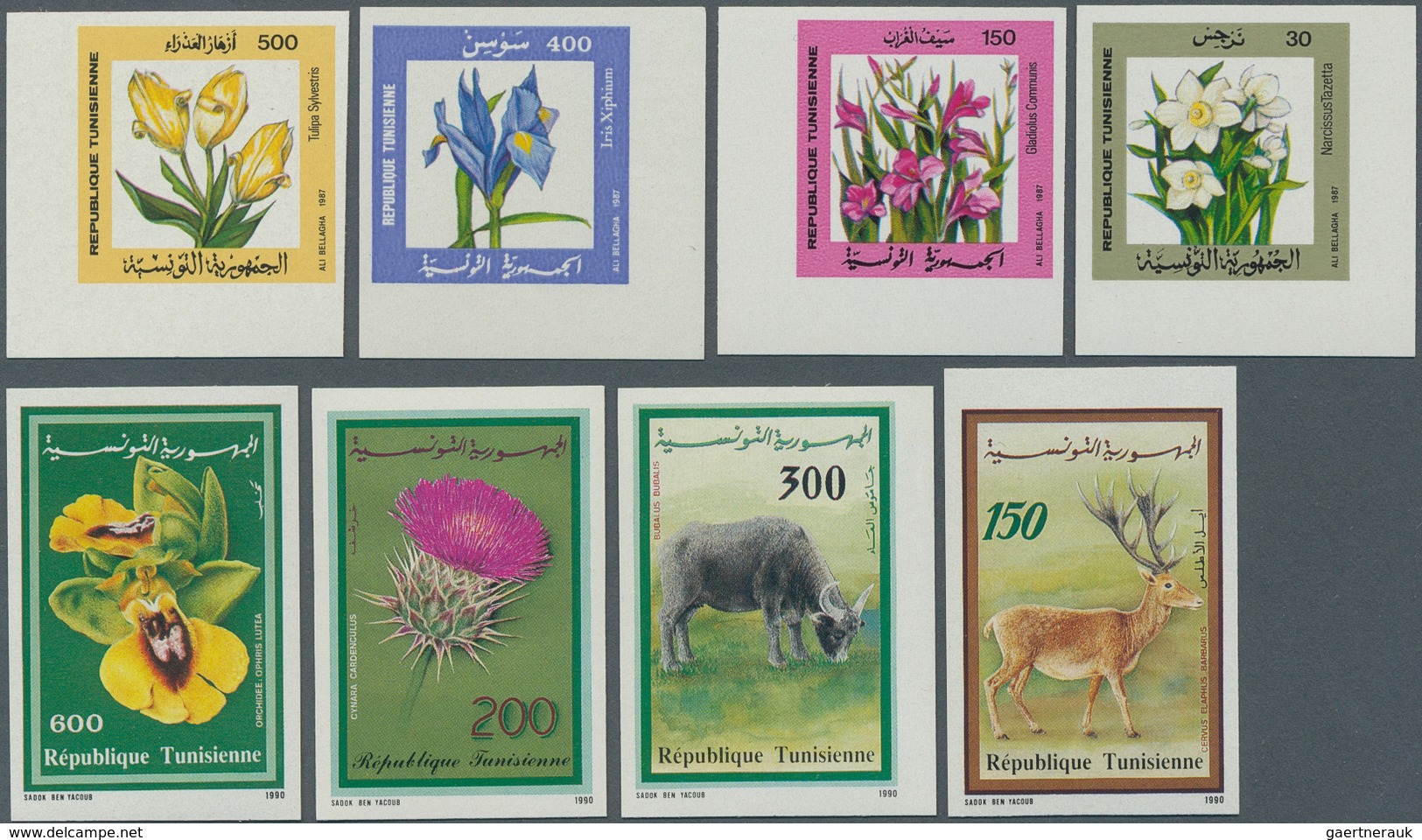 Tunesien: 1985/1991, Lot Of 9661 IMPERFORATE (instead Of Perforate) Stamps MNH, Showing Various Topi - Tunisie (1956-...)