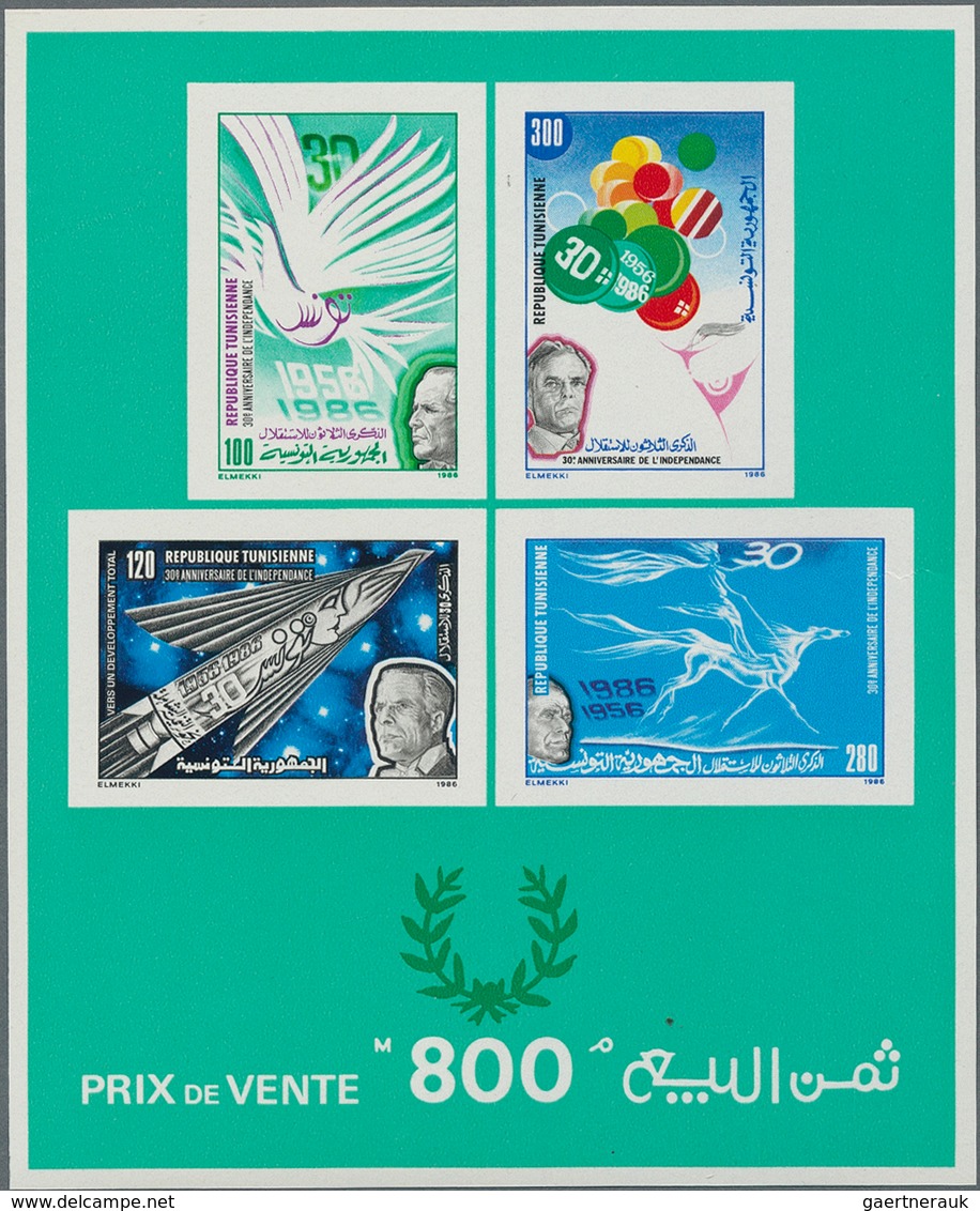 Tunesien: 1985/1991, Lot Of 9661 IMPERFORATE (instead Of Perforate) Stamps MNH, Showing Various Topi - Tunisia