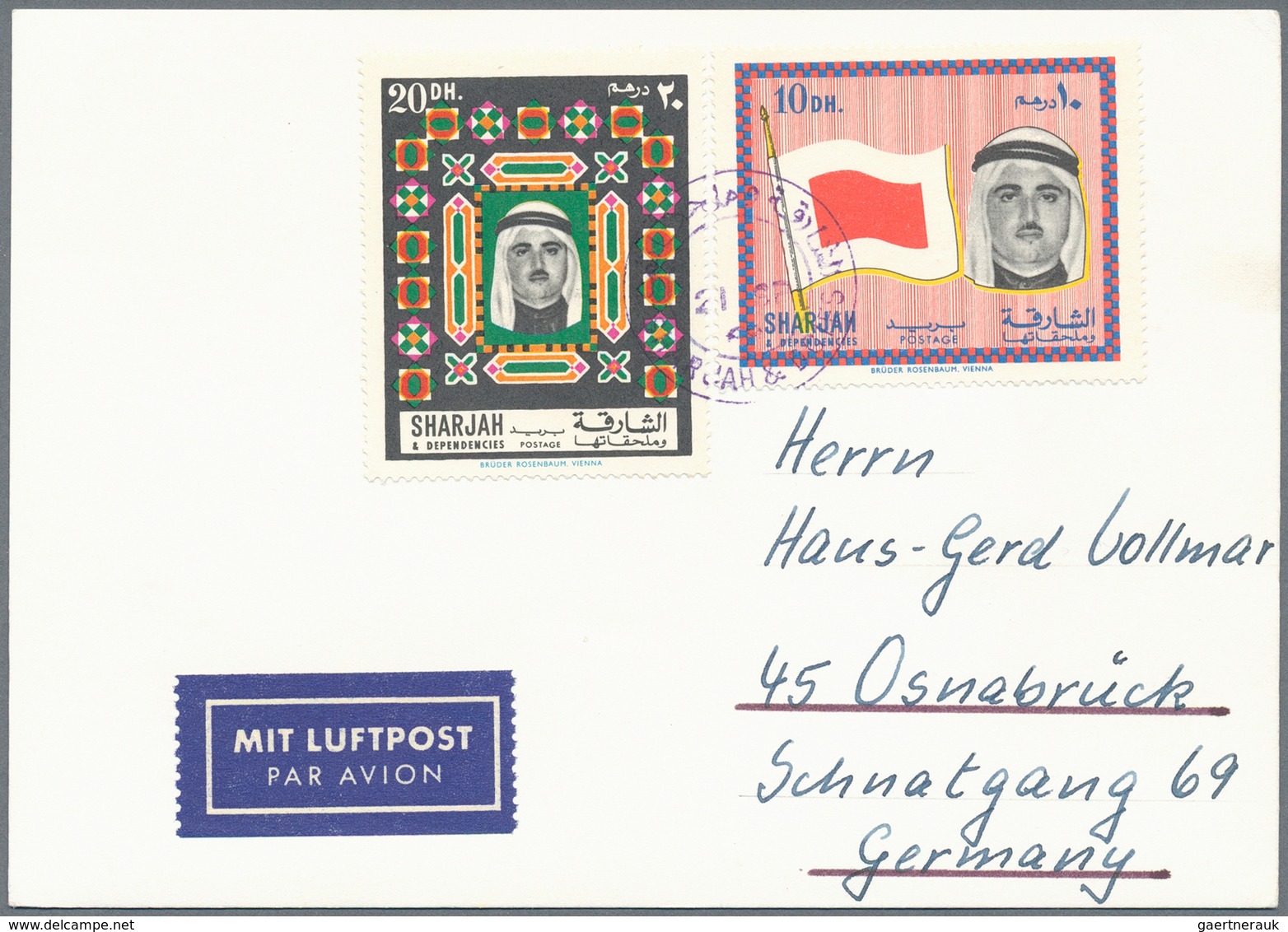 Umm al Qaiwain: 1963/71, real used covers/unadressed FDC of: Umm al Quiwain (6/2), Sharja (1/2), Fuj