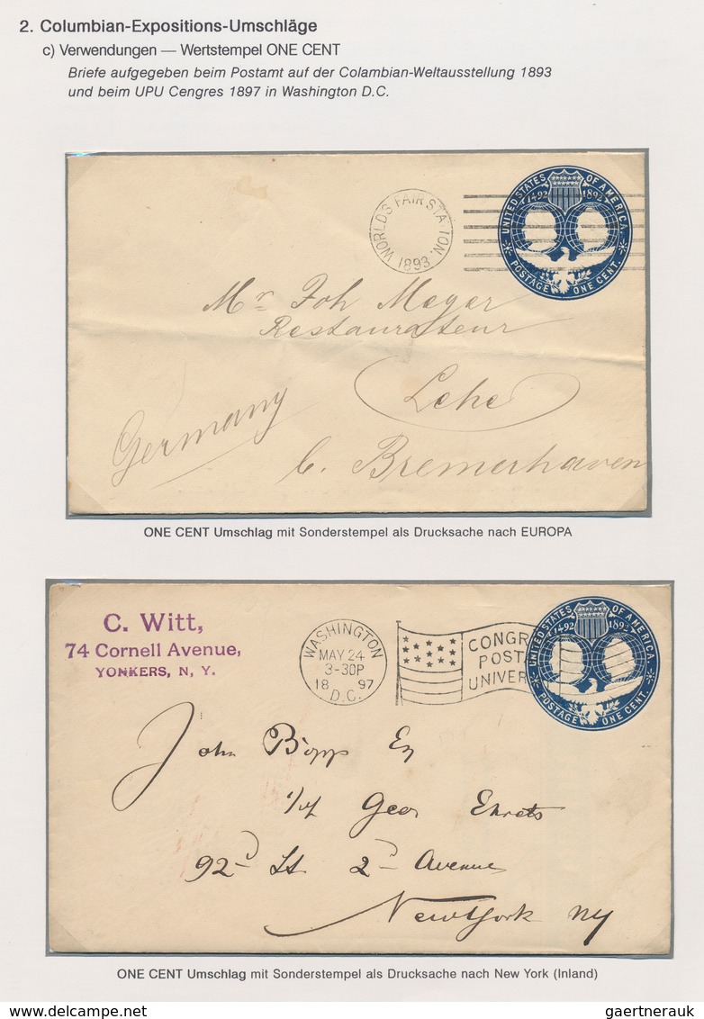 Vereinigte Staaten Von Amerika: 1893 COLUMBUS: Exhibition Collection Of Stamps And About 180 Covers, - Cartas & Documentos