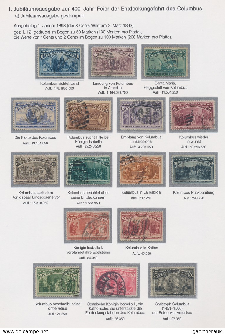 Vereinigte Staaten von Amerika: 1893 COLUMBUS: Exhibition collection of stamps and about 180 covers,