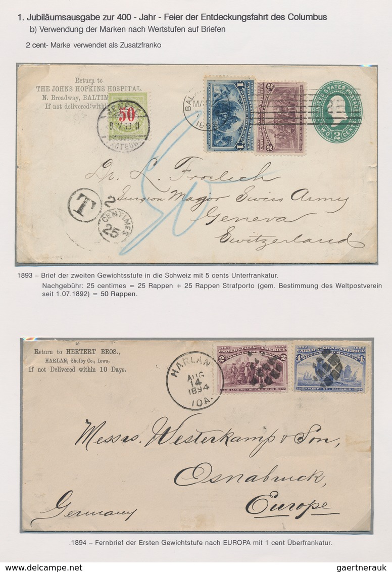 Vereinigte Staaten von Amerika: 1893 COLUMBUS: Exhibition collection of stamps and about 180 covers,