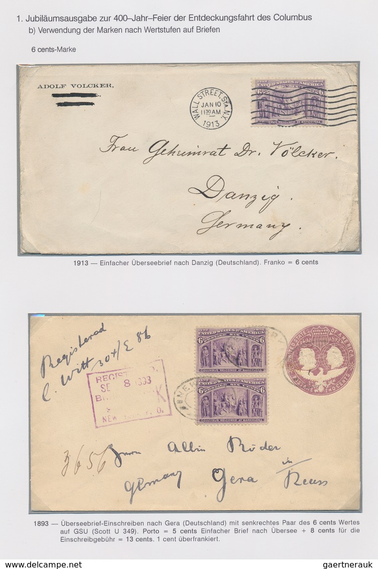 Vereinigte Staaten von Amerika: 1893 COLUMBUS: Exhibition collection of stamps and about 180 covers,