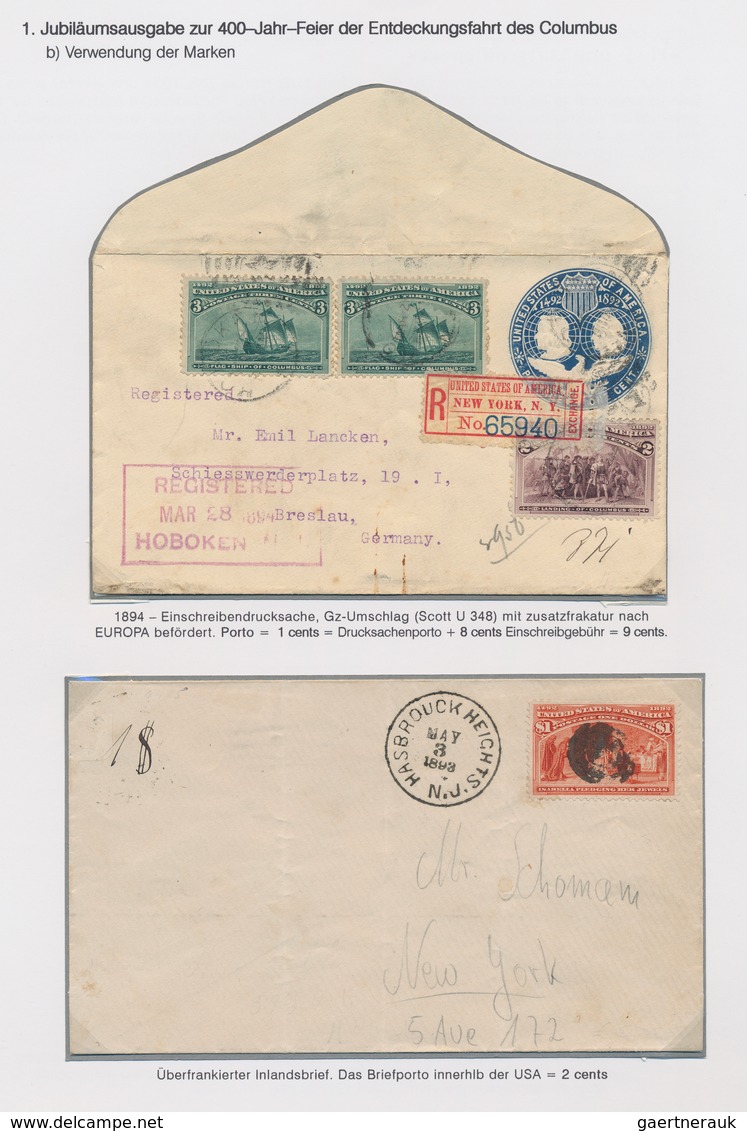 Vereinigte Staaten von Amerika: 1893 COLUMBUS: Exhibition collection of stamps and about 180 covers,